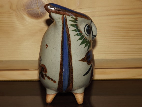 Vintage Jorge Wilmot Ceramic Owl - Mexico Tonala Painted Owl