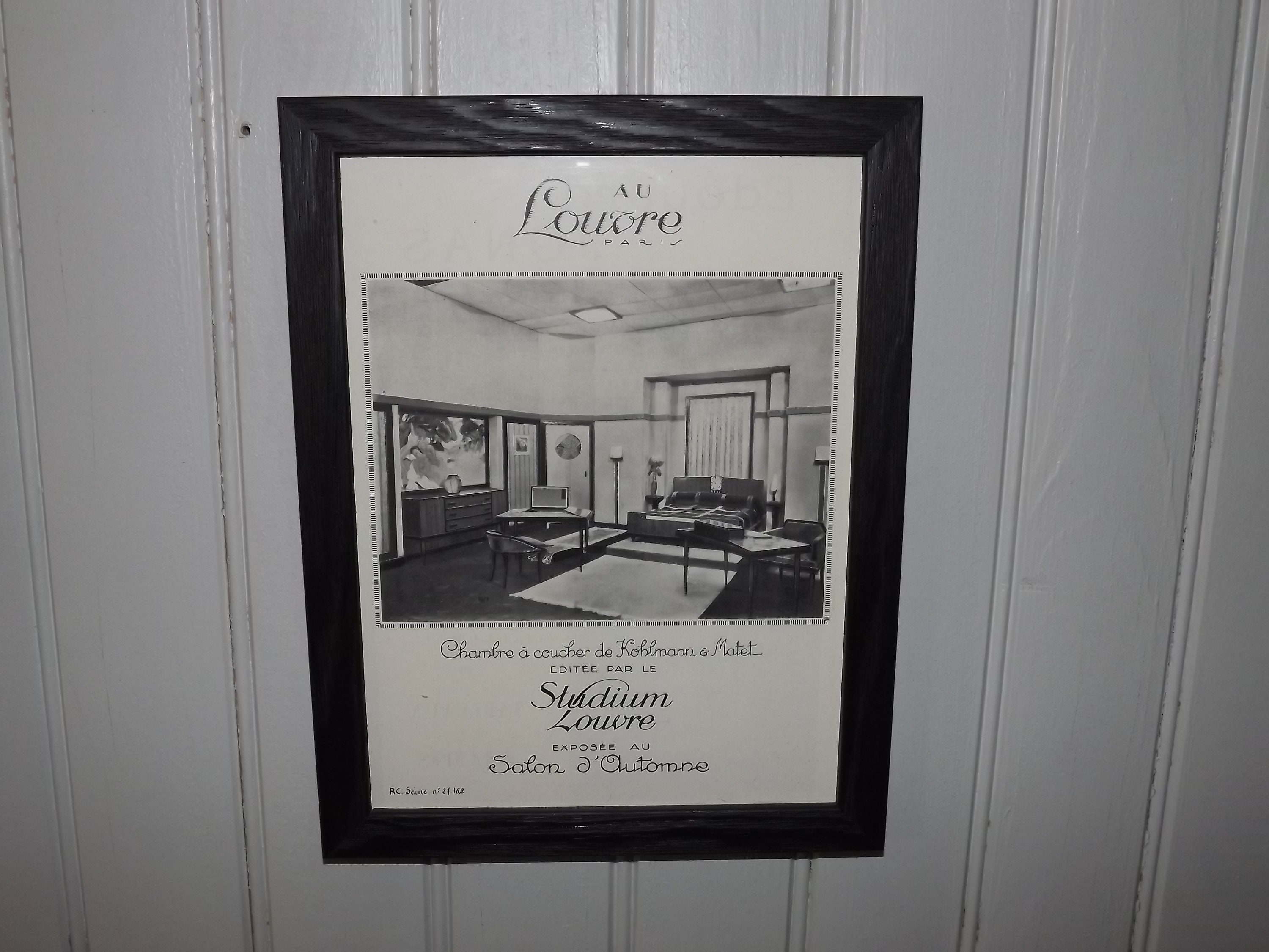 Français Original Vintage Newspaper Ad Cut Framed - Au Louvre Paris Salon d'automne Kohlmann Matet S