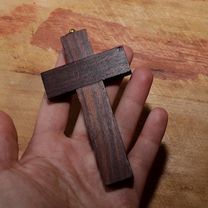 Vintage French Holy Communion Wooden Cross - Christian Wooden Cross - Holy Communion Gift