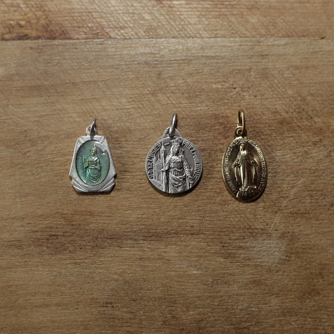 Vintage Set of 3 French Christian Medals - Notre Dame De L'osier ...