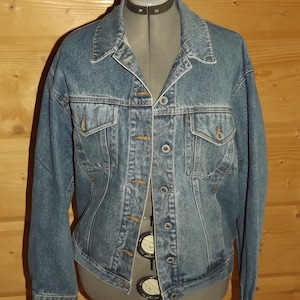 Vintage Denim Jacket 80s Jeans Jacket - 80s Blue Denim Jacket from France