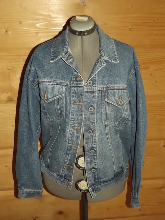 Vintage Denim Jacket 80s Jeans Jacket - 80s Blue Denim Jacket From