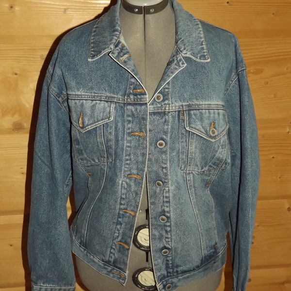 Vintage Denim Jacket 80s Jeans Jacket - 80s Blue Denim Jacket from France