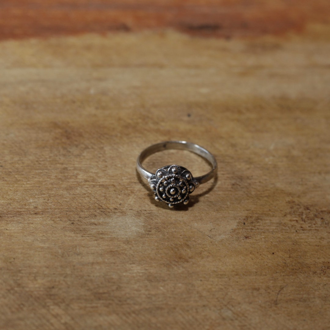 フランス シルバーリング/French vintage silver ring Vintage French Silver 925 Ring With Zirconia - 90s Silver