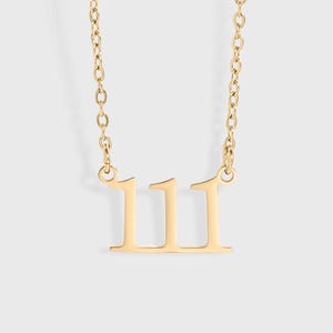 Angel Number Necklace, Charm Necklace, Personalized Gift, Personalized Jewelry, Number Necklace, Gift for Her, 18K Gold PVD Stainless Steel