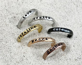 Hand Stamped Stainless Steel Rings - Stackable Rings | Promise Ring | Custom Ring | Personalized Ring | Gift for Her | Custom Rings | Rings