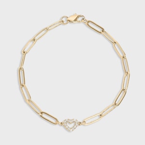 Paperclip Heart Charm Bracelet, 100% Waterproof, Hypoallergenic, Non-tarnish, Sentimental Charm Bracelet for Women, Gifts for Mom