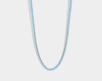 Turquoise Tennis Chain Necklace