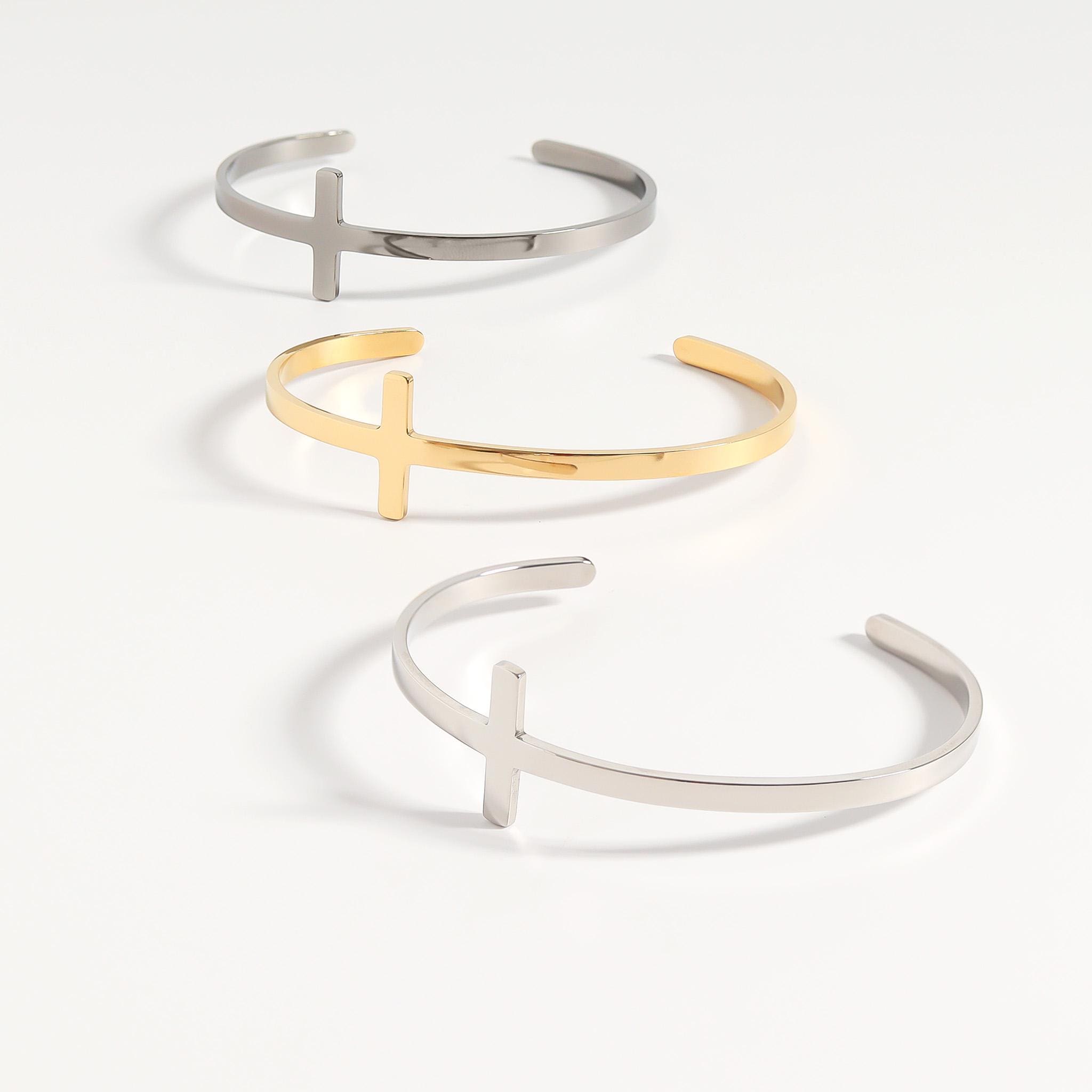 Vintage Cross Open Cuff Bracelet Chic Statement Jewelry j_25740942_1749847115225_bg_pr  main image 3