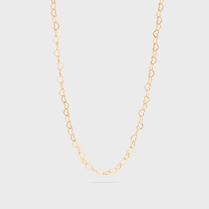 18K Gold Linked Heart Chain Necklace, Non-Tarnish & Waterproof, Minimalist Necklace, Everyday Jewelry, Sentimental Style, Stainless Steel