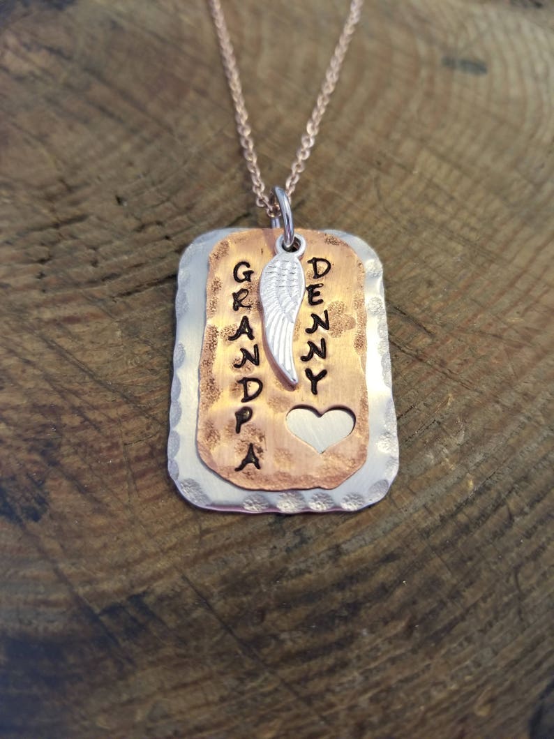 Hand Stamped Dog Tag Custom Engraving Personalized Jewelry
