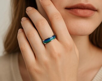 Enthumema | Anello con motivo girevole in acciaio inossidabile color argento da 8mm con Padre