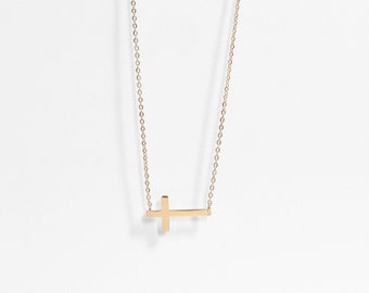 Horizontal Cross Necklace