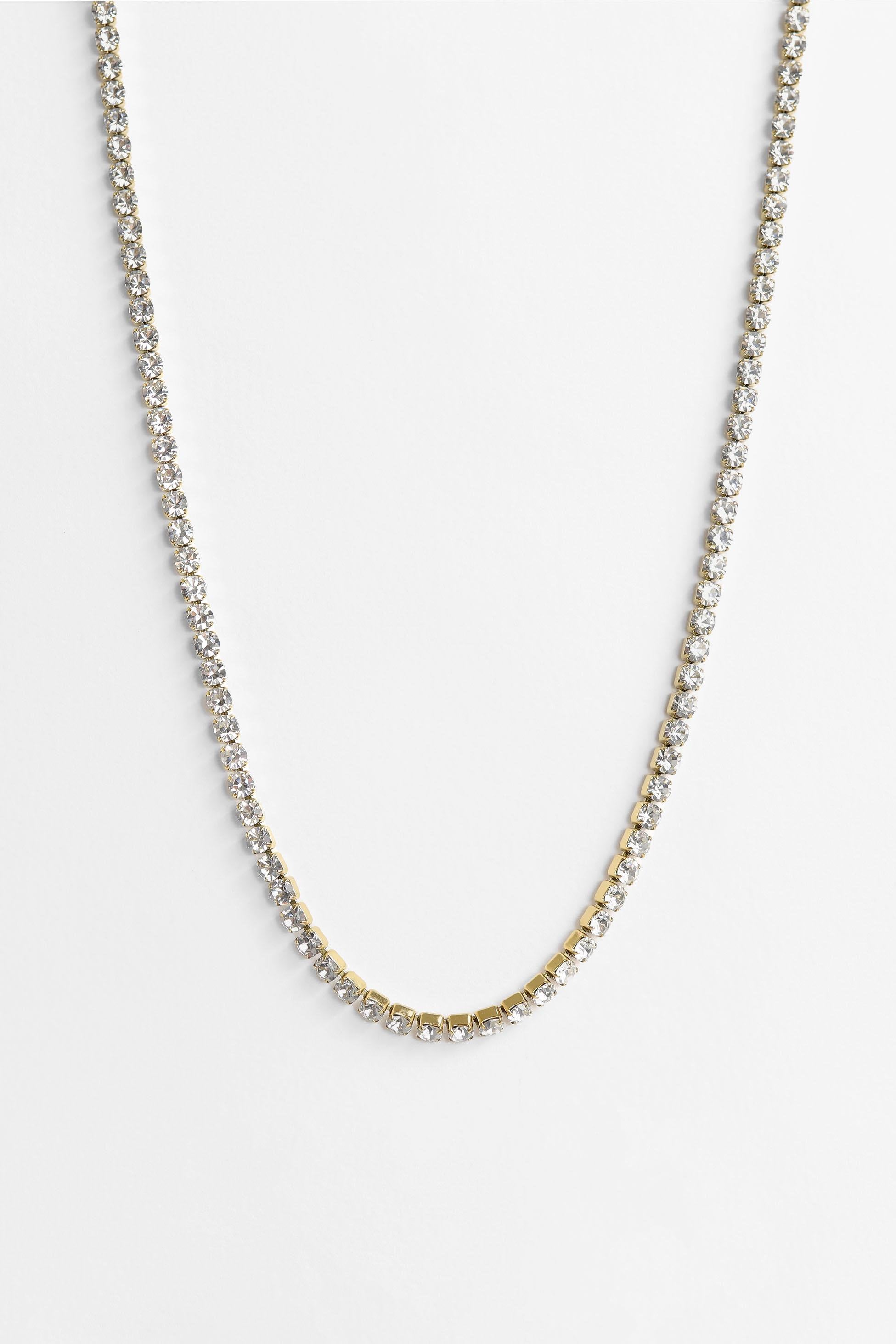 18K Gold PVD Tennis Chain Necklace, 100% Waterproof Jewelry, Hypoallergenic, Minimalist Chain Necklace, Gifts for Her, Valentine's Day