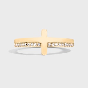 Isaiah 41:10 Cross Ring, Bible Verse Ring, Do not Fear Ring, 18K Gold PVD, Hypoallergenic, Dainty Rings for Women, Faith Ring, Gifts for Her