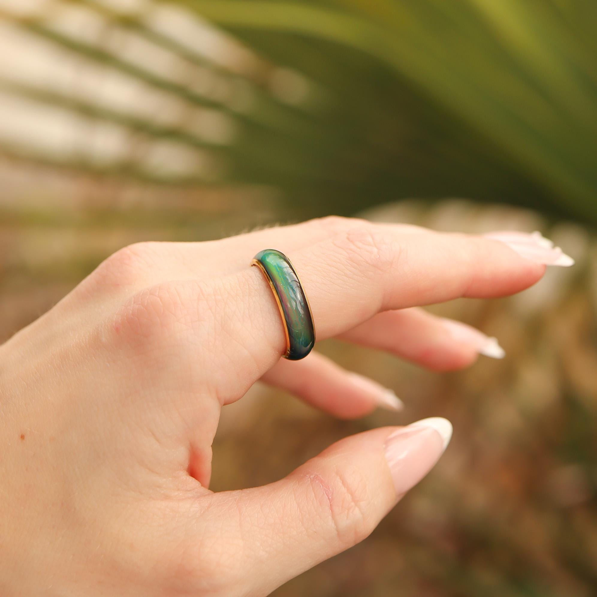 Anello alla moda in acciaio inossidabile PVD placcato oro 18 carati luna sole dea coppia