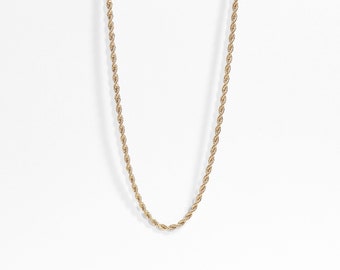 18K Gold Rope Chain Necklace