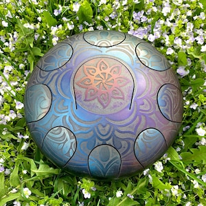 Steel tongue drum, steel drum, tank drum, dream drum, handpan 24.5cm\9.5inches +FREE BAG