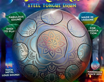 Steel tongue drum, steel drum, tank drum, dream drum, handpan 25cm\10inches +FREE BAG