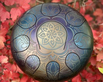 Tambor de lengua de acero + ¡Funda de calidad! Tambor de tanque, tambor de ensueño, mandala de mano 24,5 cm / 9,5 pulgadas