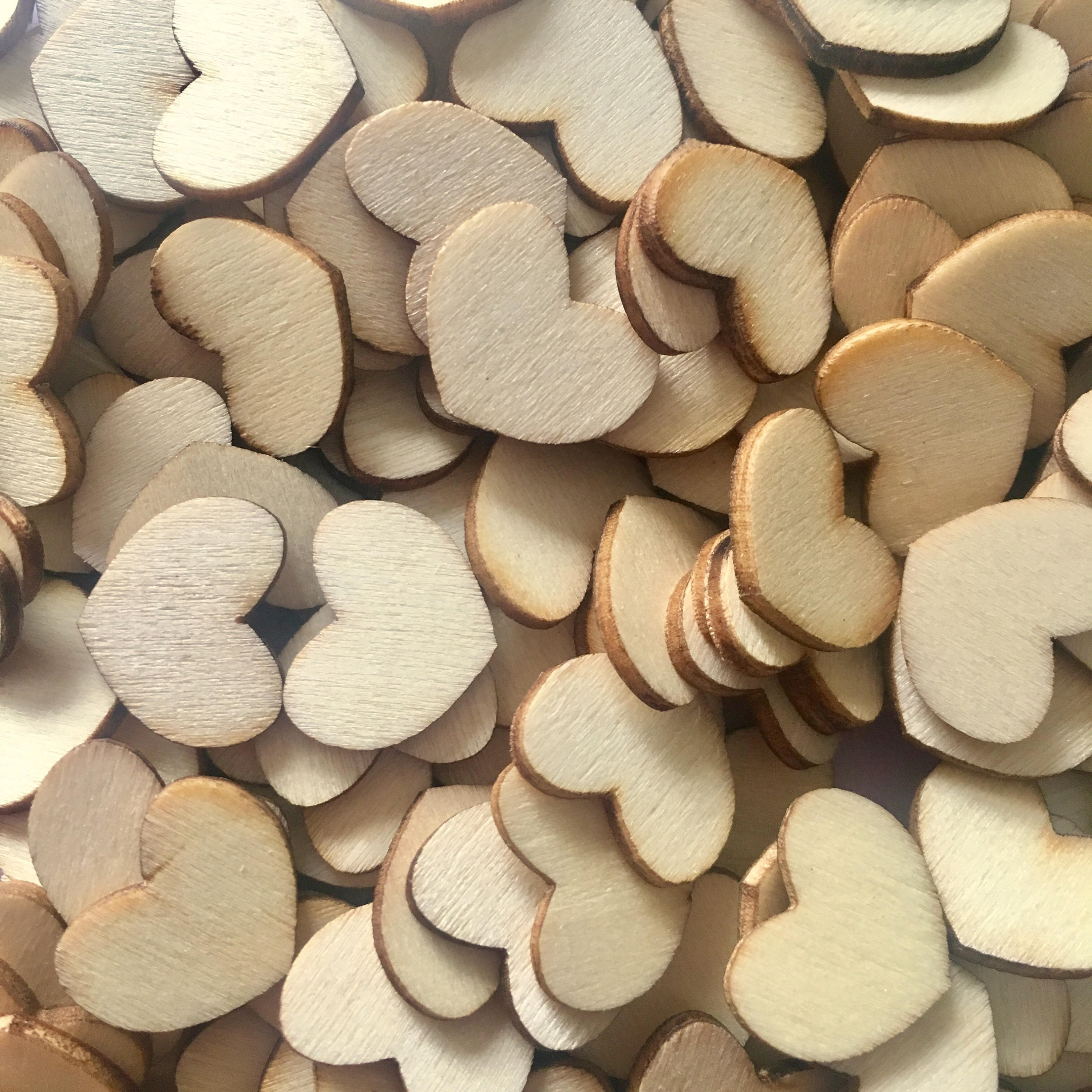 100x Small Wood Hearts 15mm Plain / Embellishments Appliques / Etsy