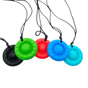 Dinosaur Popper Chew Necklace: Food Grade Silicone Sensory Fidget Toy