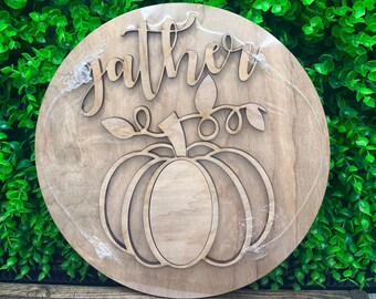 Unpainted DIY Pumpkin &quot;Gather&quot; Wood Sign