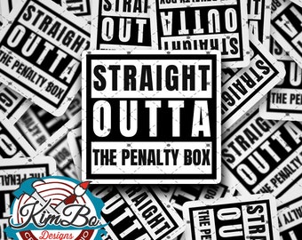 Straight Outta The Penalty Box Sticker Roller Derby Free Shipping