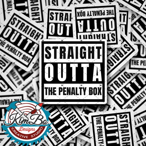 Straight Outta The Penalty Box Sticker Roller Derby Free Shipping