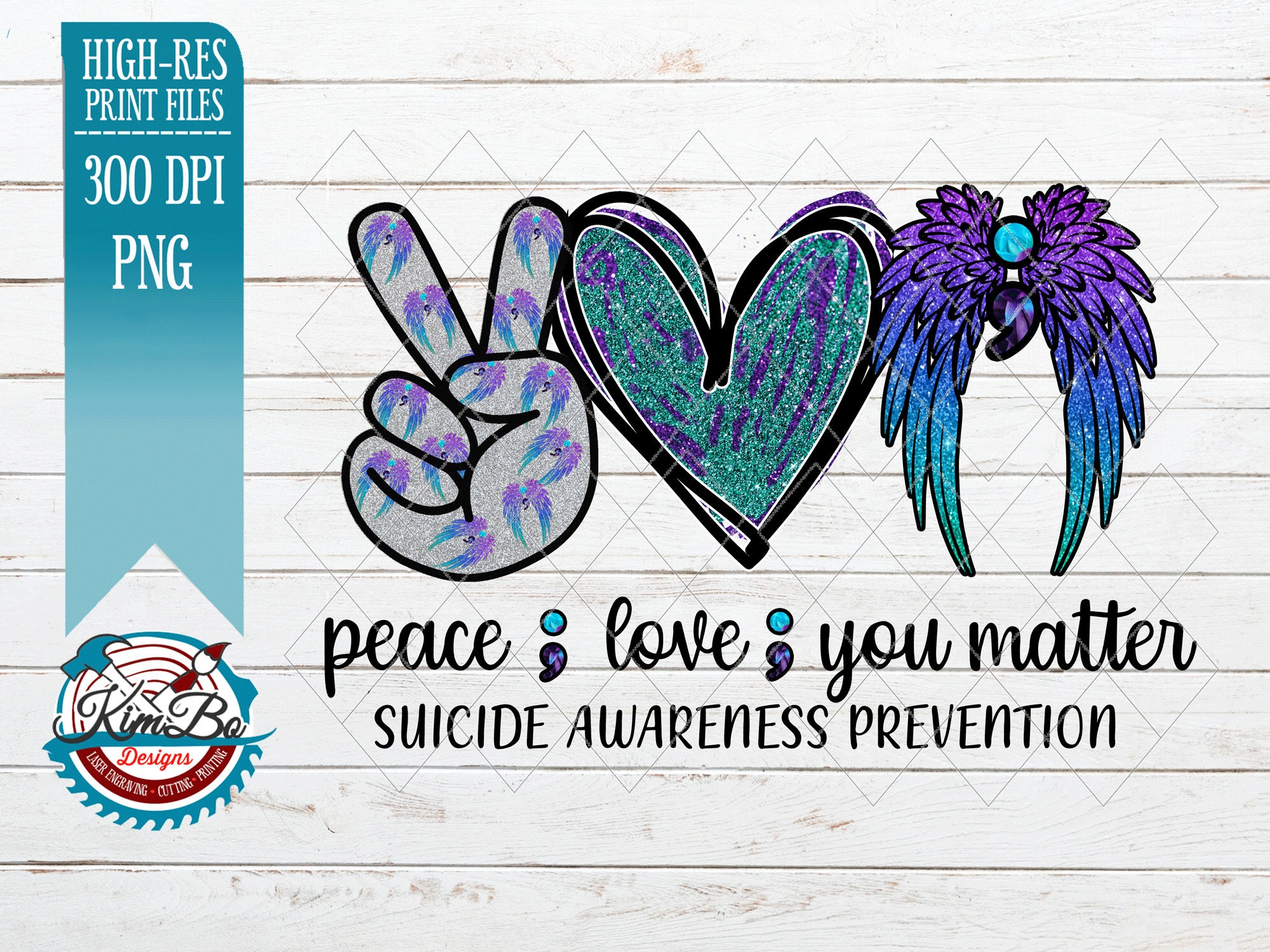 Angelic Ribbon Header Suicide Ribbon With Angel Wings
