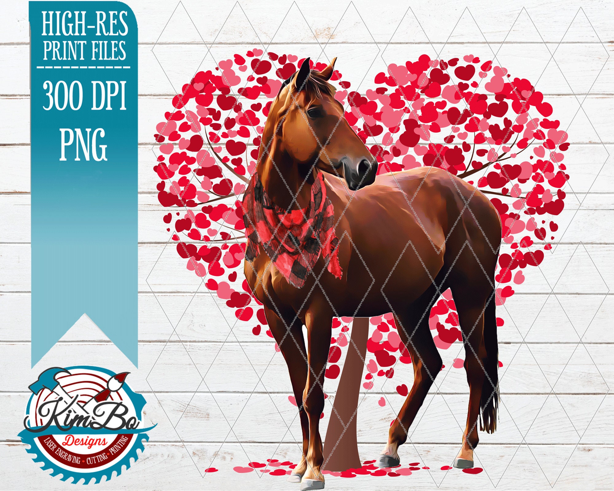 Brown Horse Valentine Clipart Instant Download ONLY | Etsy Australia