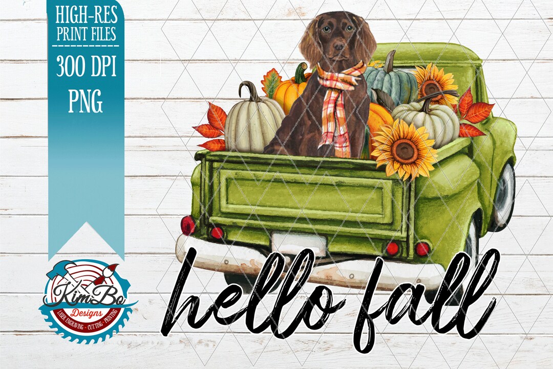 Hello Fall Autumn Boykin Dog Clipart PNG Instant Download - Etsy
