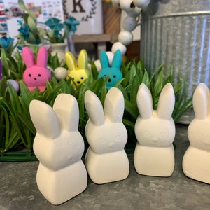 Unpainted Set of 4 ceramic peeps paint your own pottery mini rabbit bunny bunnies