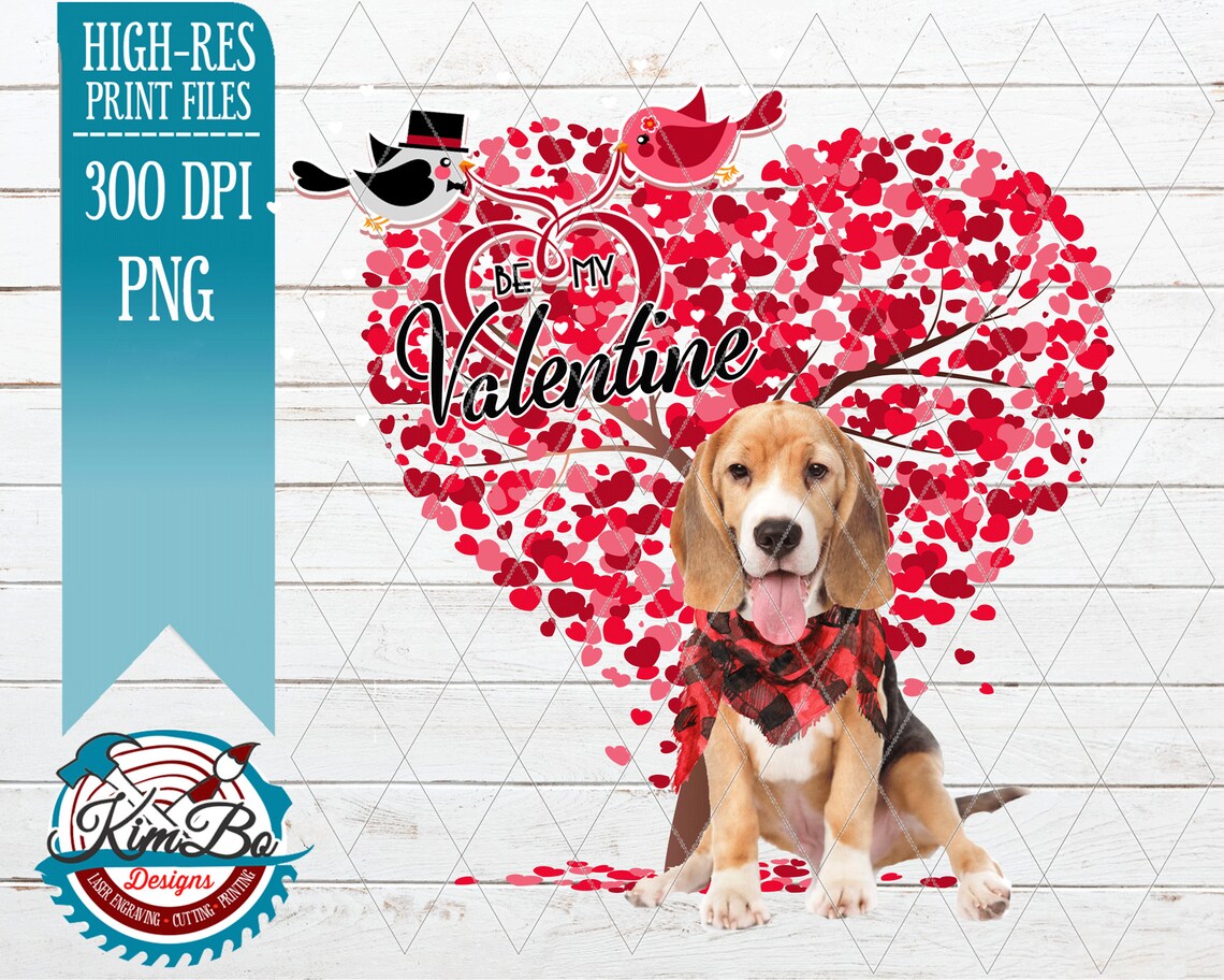 Beagle Dog Be My Valentine clipart instant download ONLY | Etsy
