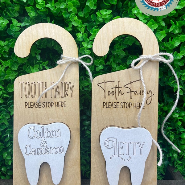 Wooden Tooth Fairy Door Sign