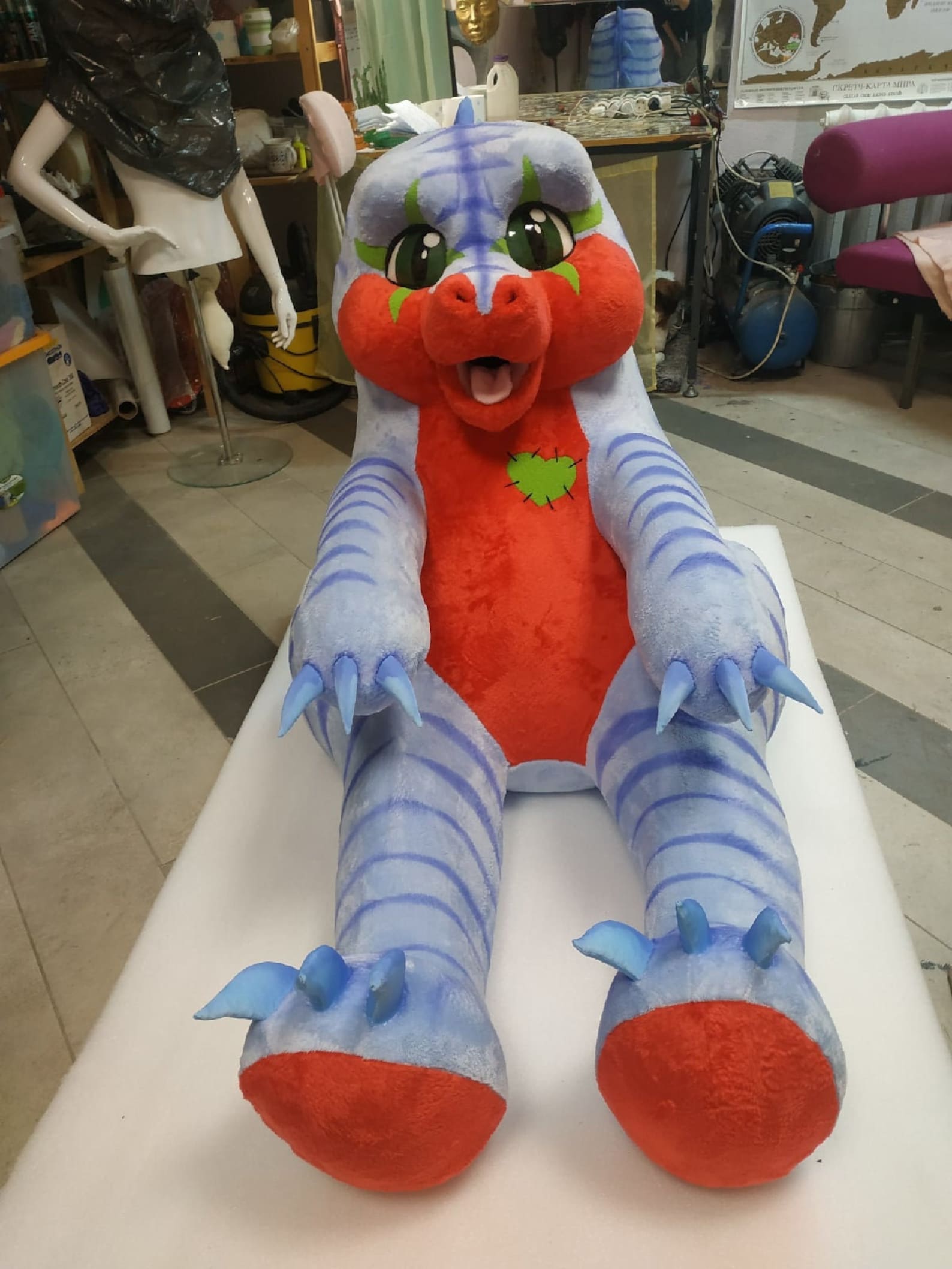 Dragon plush suit. Dragon fursuit. Dragon Mascot Etsy