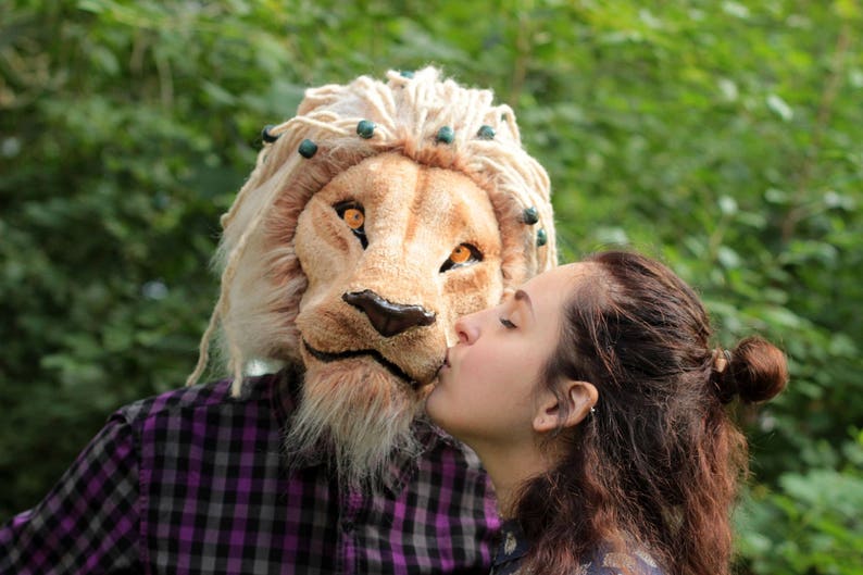 Lion mask. Fursuit lion. The head of a lion. Carnival mask. Etsy