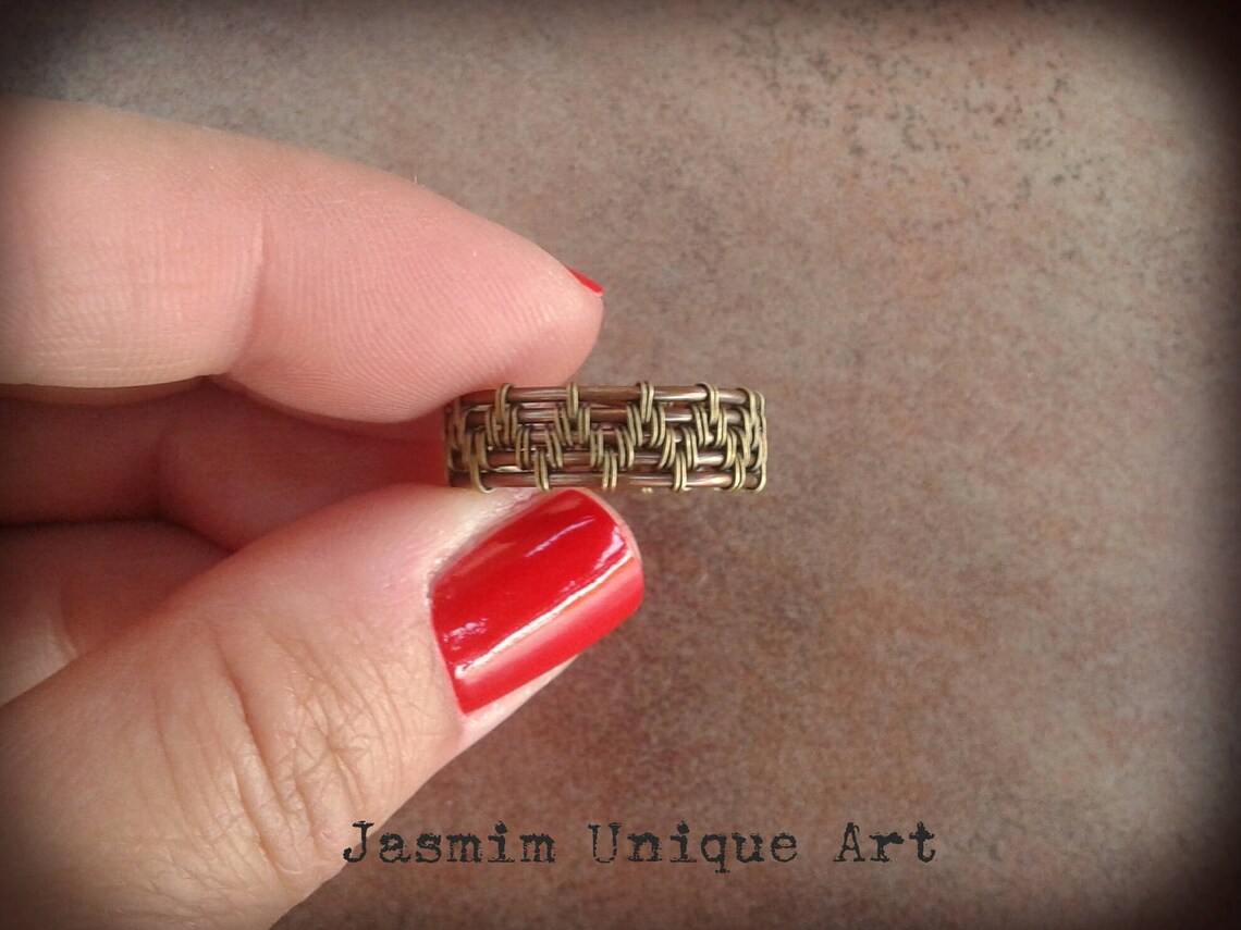 Brass copper wire ring Wire wrapped ring Brass wire ring Etsy