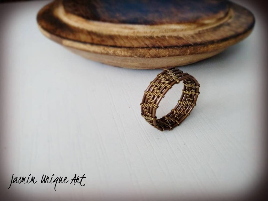 Brass copper wire ring Wire wrapped ring Brass wire ring Etsy