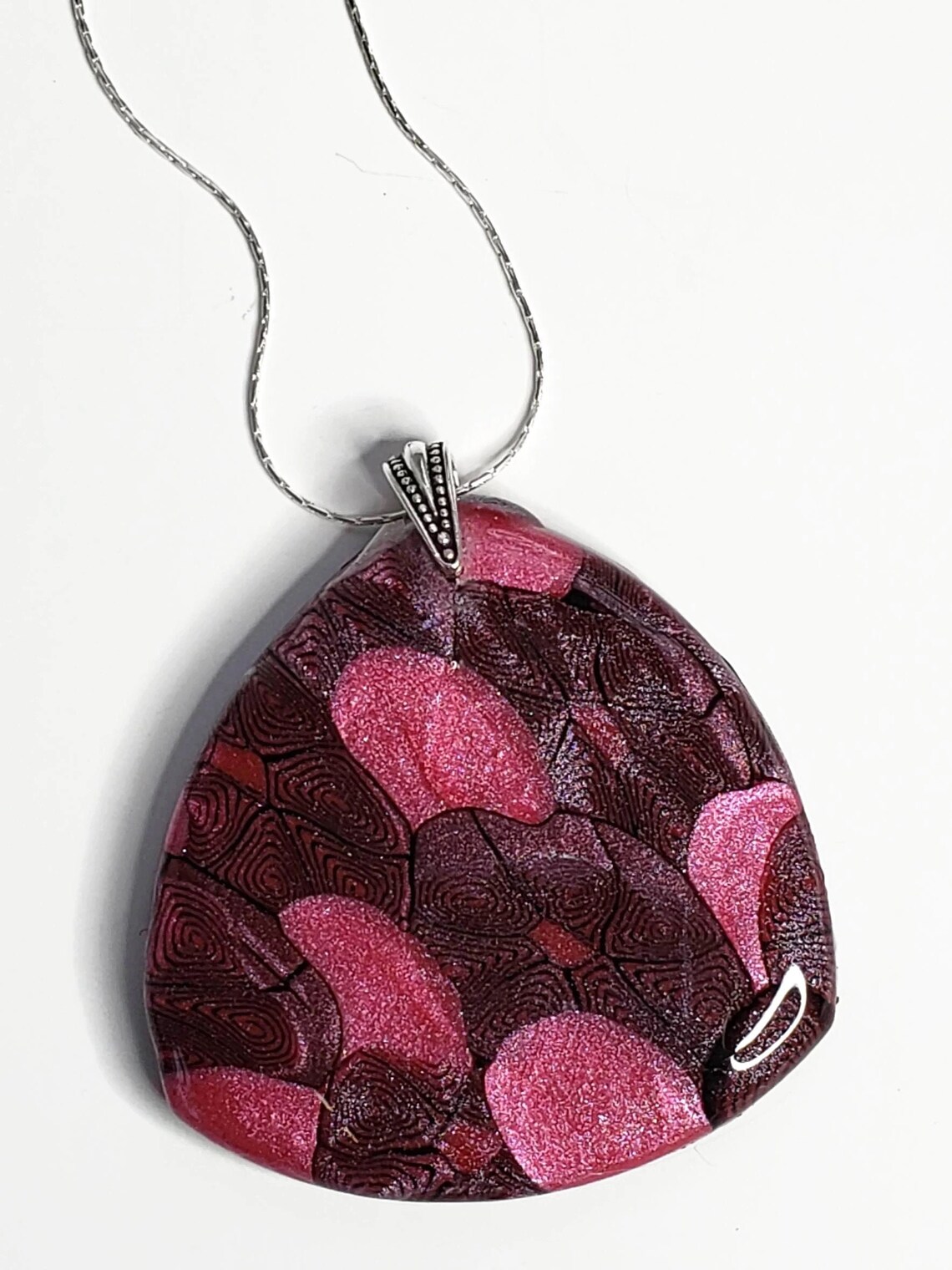 Pink and Black Necklace and Earring Set Jewelry Handmade Etsy