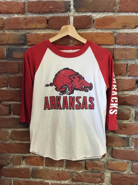 Vintage 80s Arkansas Razorbacks Raglan T-Shirt Medium | Etsy