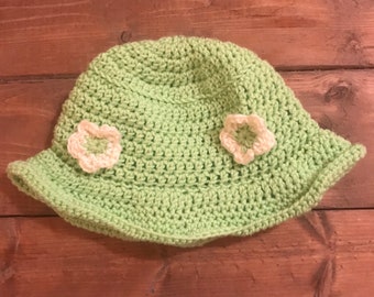 Crochet Bucket Hat, ready to ship,  bucket hat with flowers , summer hat , spring fashion, flower bucket hat, granny square hat, bucket hat