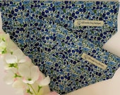 Liberty Dog Bandana, Petal Bud Blue, Floral Neckerchief
