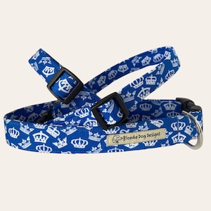 Crown Dog Collar, Royal, Blue Dog Collar