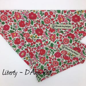 Liberty Dog Bandana, D'Anjo Red, Floral Neckerchief