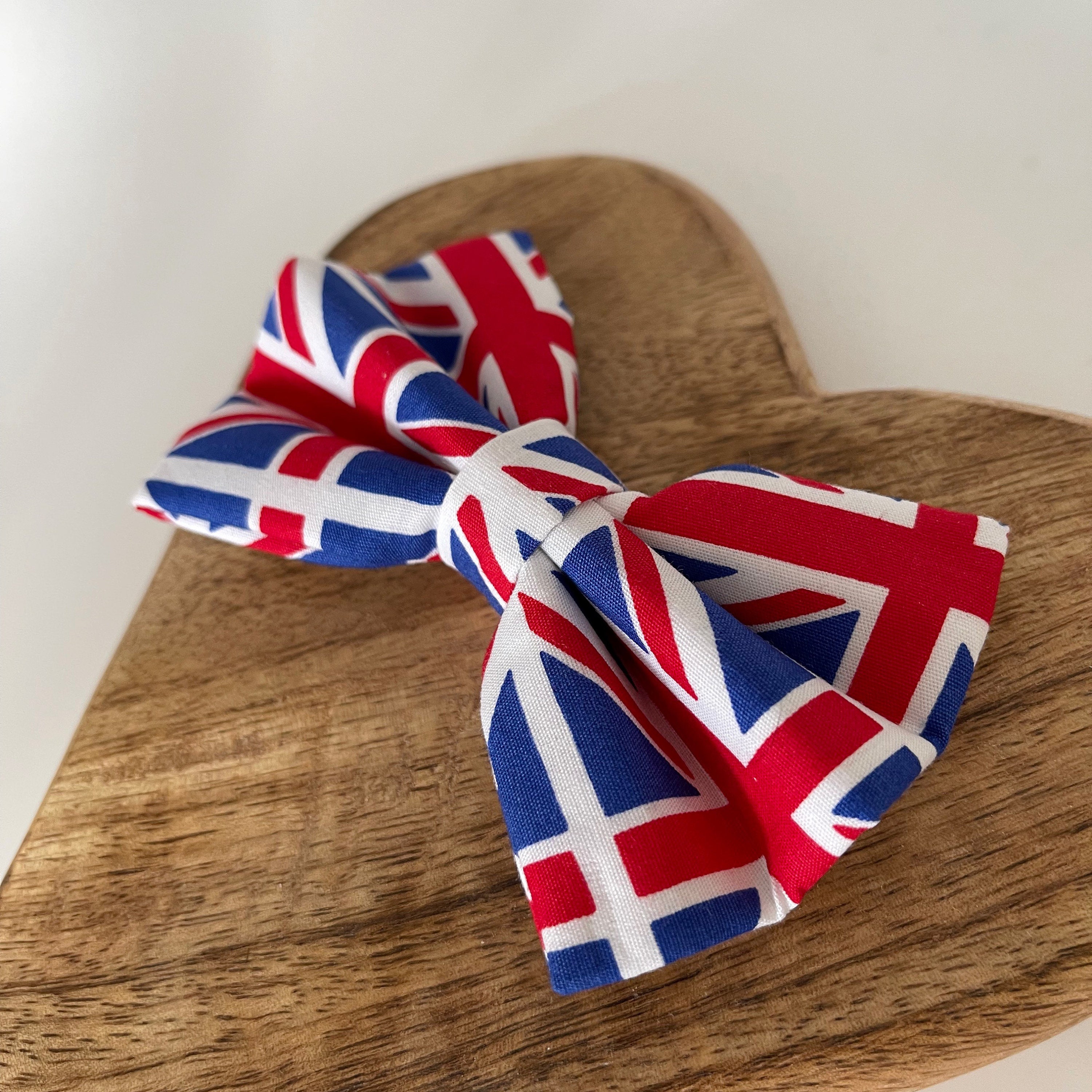union jack bow tie dog collar