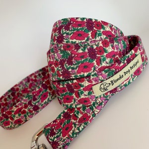 Liberty Dog Lead, Petal & Bud Pink, Floral Dog Lead image 3