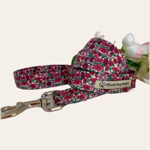 Liberty Dog Lead, Petal & Bud Pink, Floral Dog Lead image 1