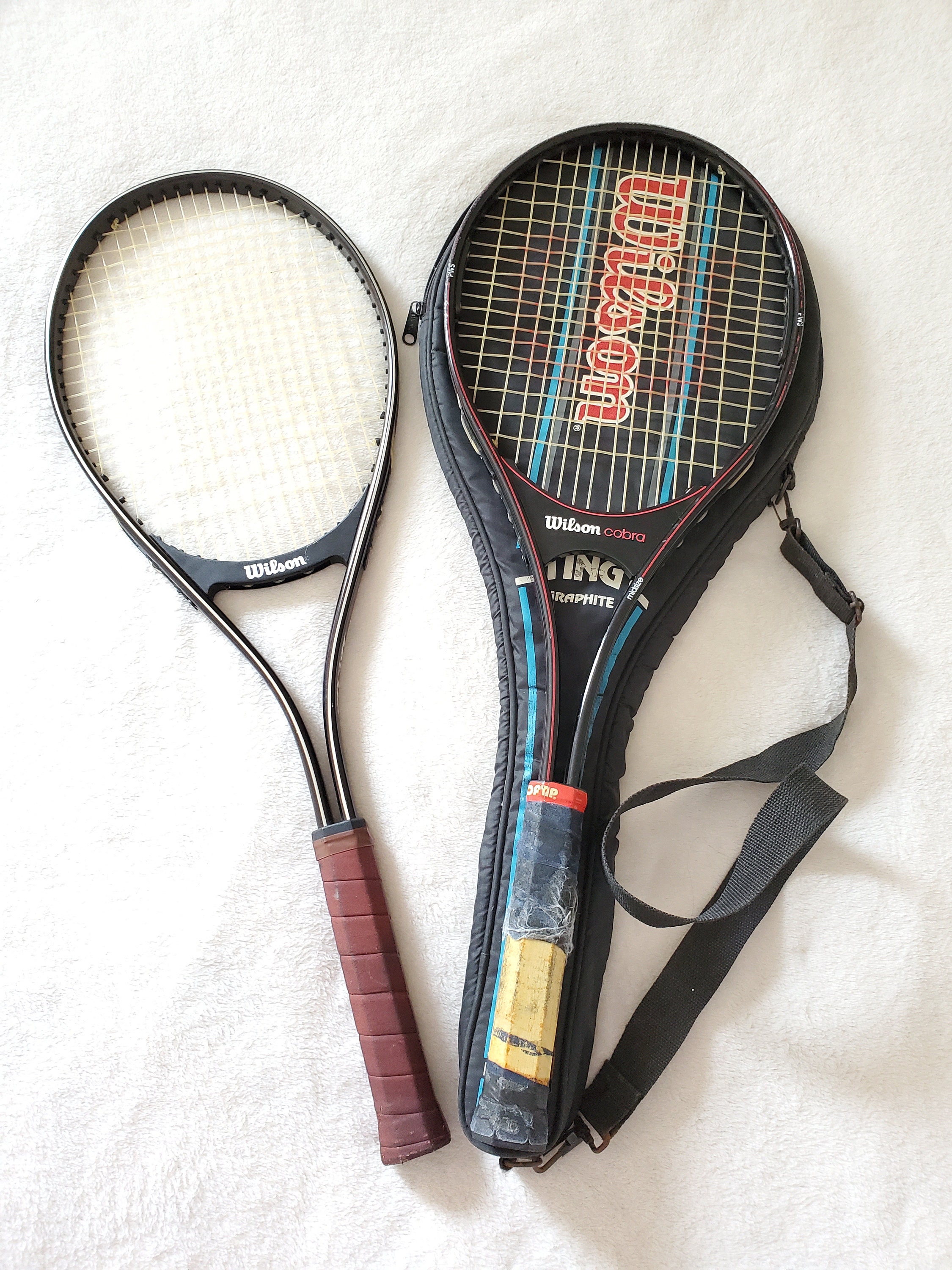 Vintage Tennis Rackets/racquets Wilson APT MID Wilson Cobra With Cover ...