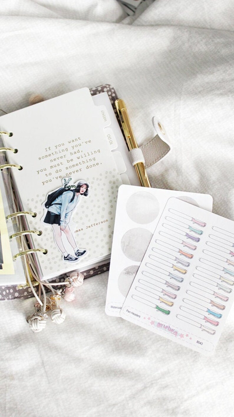 B043 Pen Header Planner Stickers For Erin Condren Happy Planner Etc B043 Pen Header Planner Stickers For Erin Condren Happy Planner Etc